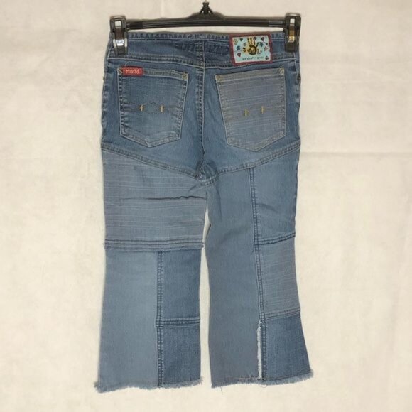 mudd light wash patches blue jeans pockets zipper button 8 kids READ - Picture 9 of 14